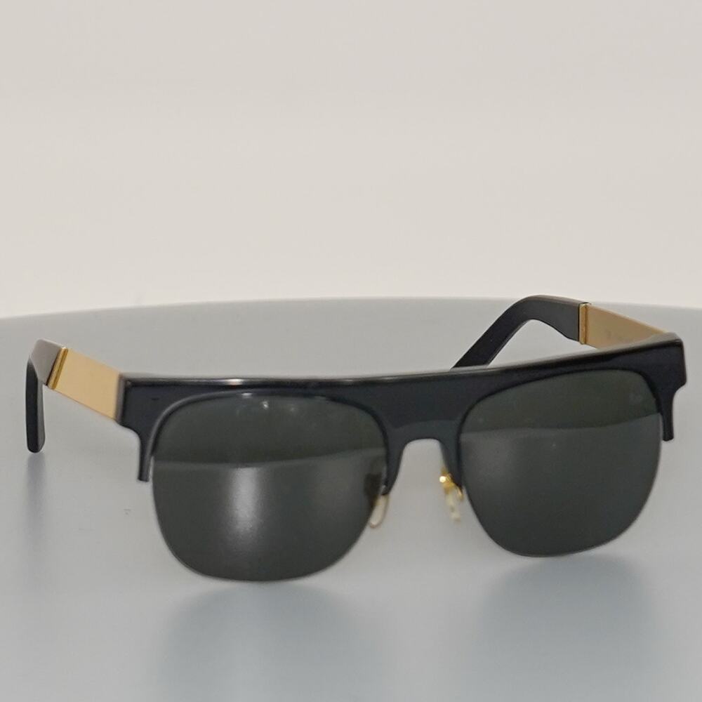 Retrosuperfuture Flat Top Andrea Francis Sunglasses BLK/GLD